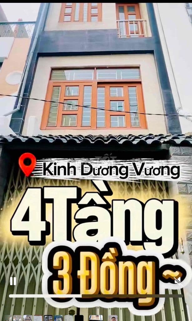 SÁT QUẬN 6 - NHÀ 4 TẦNG KINH DƯƠNG VƯƠNG KỀ AEON - CHỈ NHỈNH 3 TỶ