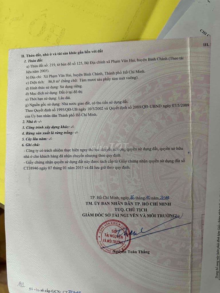 ĐẤT GÓC- MẶT TIỀN 6x15 khu dân cư phạm văn hai - Ảnh 2