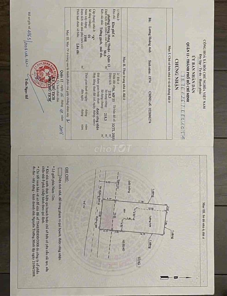 Bán đất 10x22m, 1/ hẻm xe hơi, Đông Hưng Thuận, Q12 - Ảnh 3