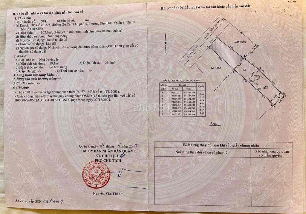 cần bán nhà mt đường Gò Cát - Ảnh 3