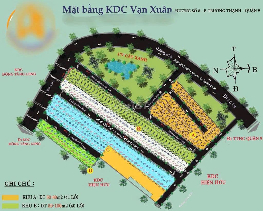 BÁN NỀN GÓC 2 MT - 103 ĐƯỜNG 8 LÒ LU - 6 TỶ/92M2
