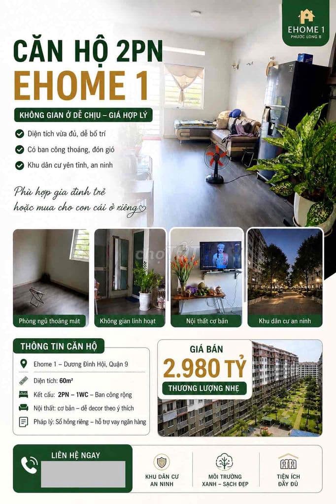 🌿 CĂN HỘ 2PN EHOME 1 – KHÔNG GIAN Ở DỄ CHỊU, GIÁ HỢP LÝ Bạn đang tìm