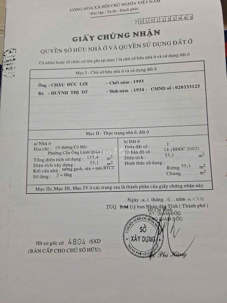 Bán nhà MT Cô Bắc Q1, 3.8x10m nở hậu 7m, trệt lửng lầu ST, giá 24 tỷ