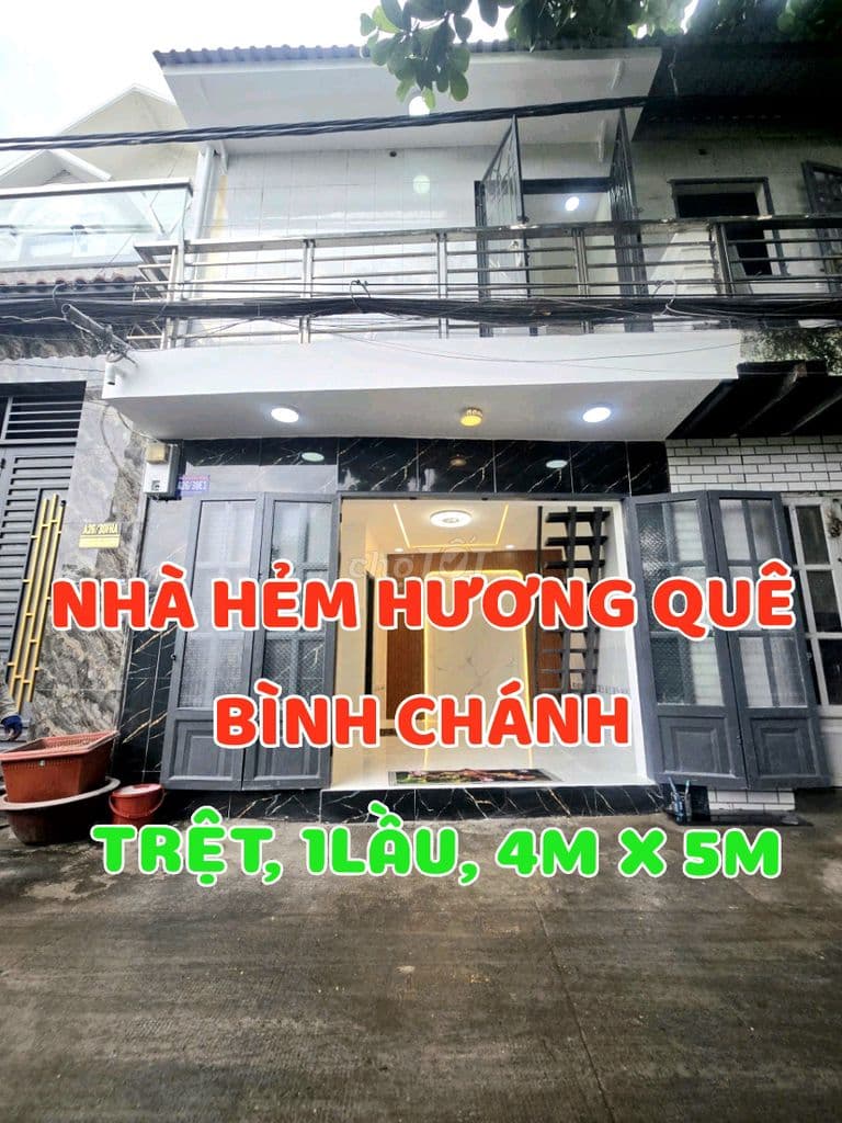 Nhà đẹp, cho vợ chồng trẻ - Hẻm Hương Quê (5m). Nhà 1trệt, 1lầu, 4mx5m