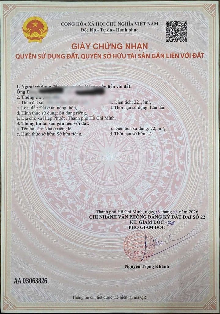 ĐẤT DT LỚN 222M² CÓ NHÀ CẤP 4 GIÁ RẺ