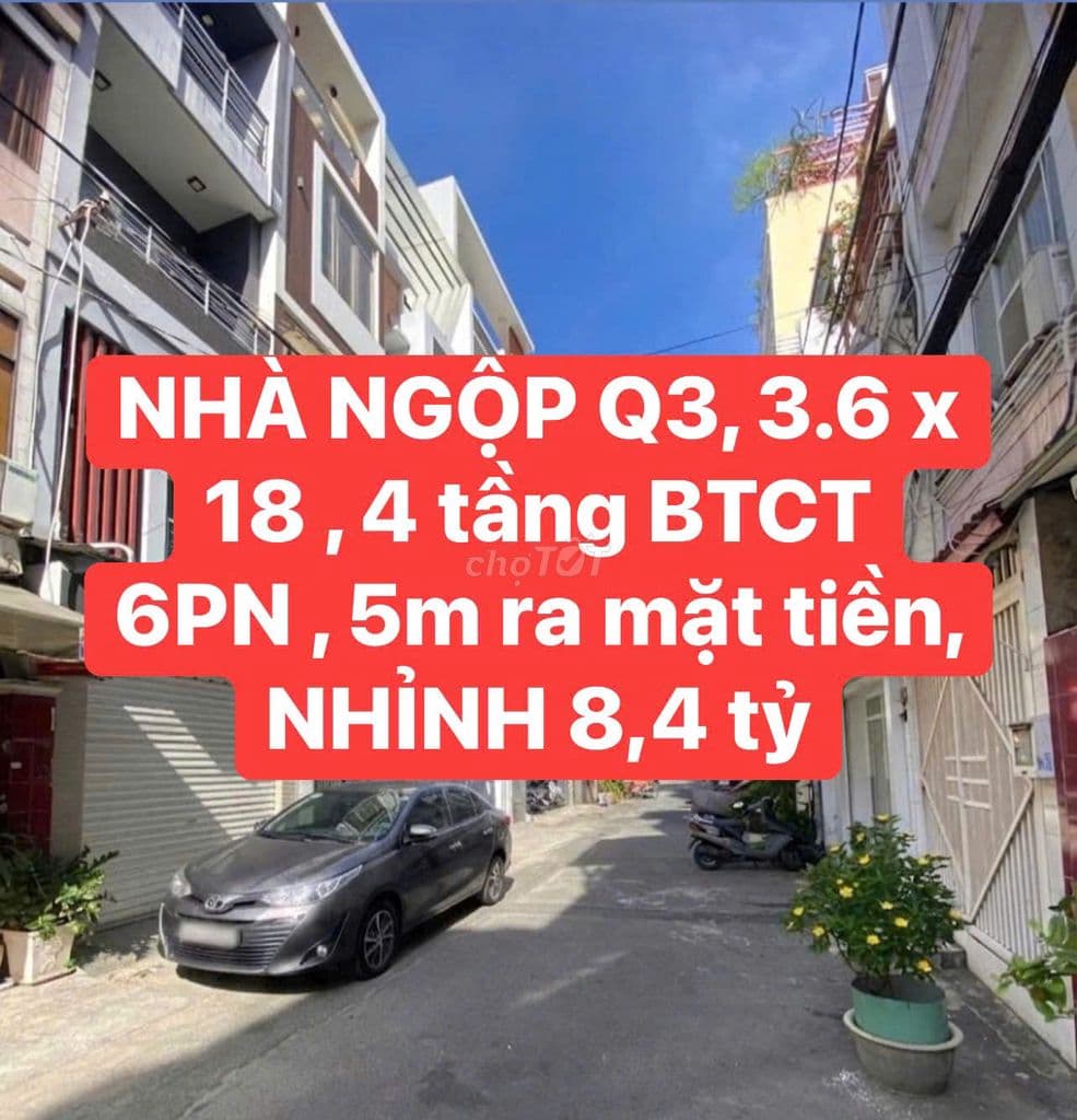 🔥BÁN NHÀ 5M RA MẶT TIỀN TRẦN QUANG DIỆU, 3.6X18 NHỈNH 8 TỶ, 4TẦNG-6PN💎