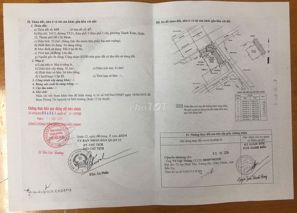 Bán nhà mặt tiền 6ty9