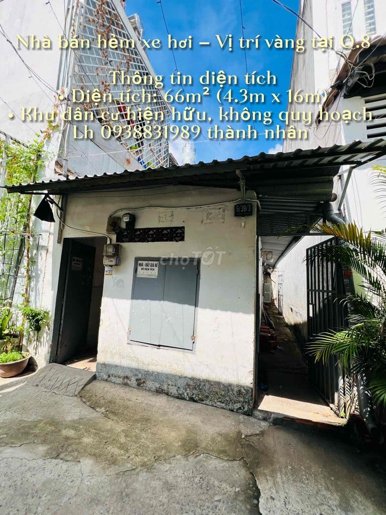 Nhà bán hẻm xe hơi – Vị trí vàng tại Q.8