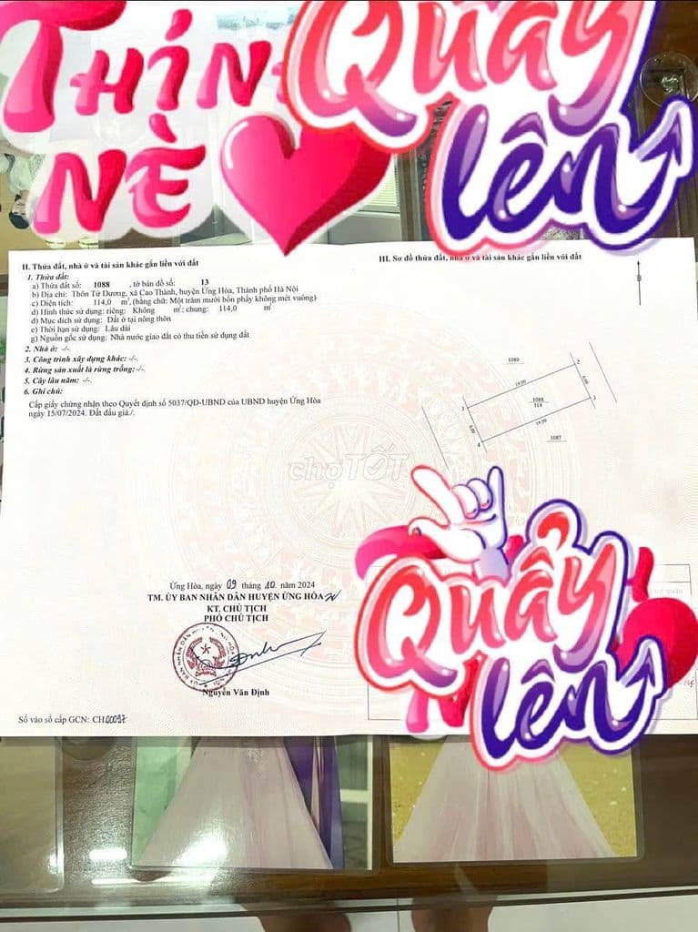 Đất đấu giá Thôn Tử Dương, Ứng Hòa, Hà Nội
