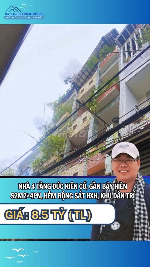GIẢM MẠNH! NHÀ HXH VF3, 4 TẦNG ĐÚC GẦN BẢY HIỀN, 52M2*4PN, CHỈ 8.5 TỶ!