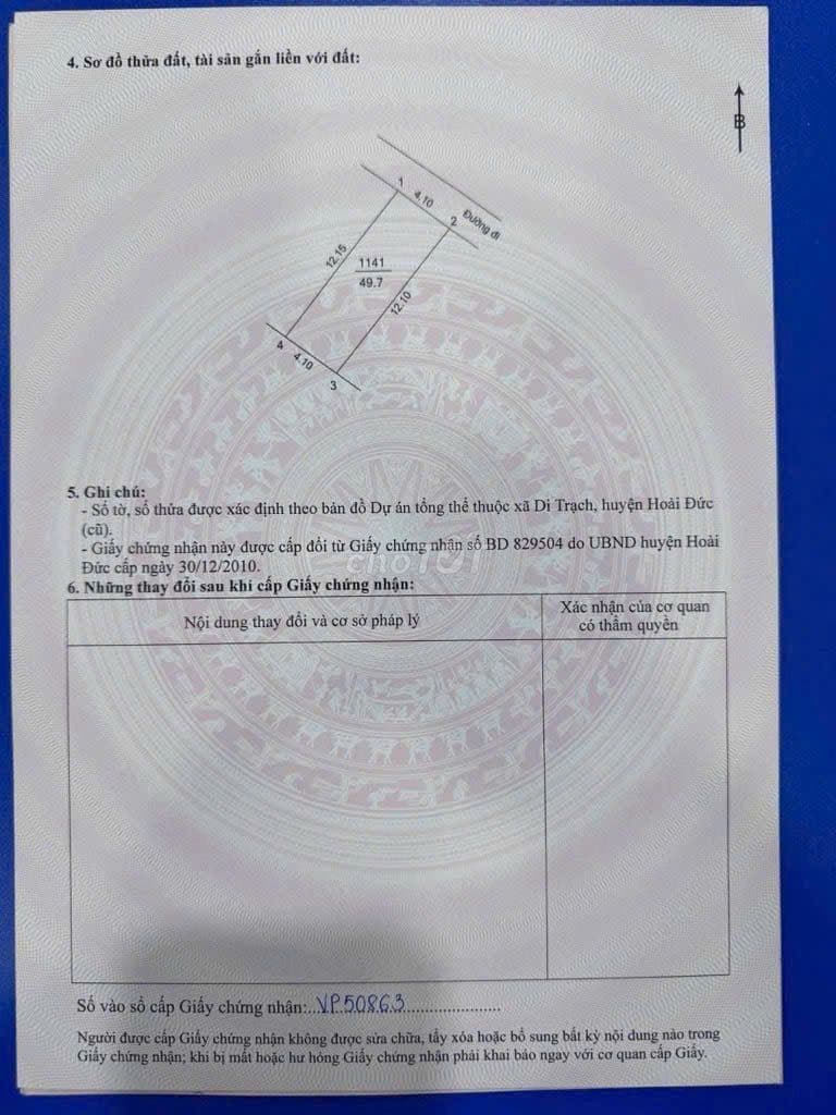 50m2 ĐẤT HOÀI ĐỨC, GẦN ĐH CÔNG NGHIỆP, GA NHỔN- VUÔNG VỨC THÔNG SỐ ĐẸP - Ảnh 2