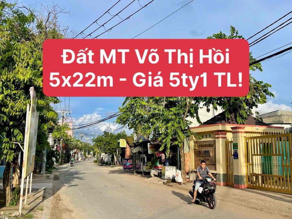 Đất 5x22m, Shr, MT Đg Võ Thị Hồi KD Buôn Bán Tốt Gần Trần Văn Mười