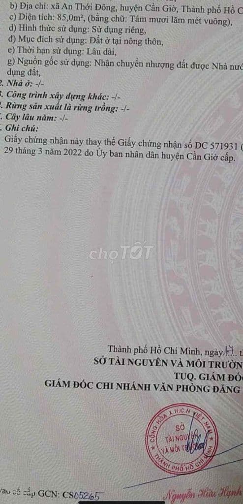 BÁN ĐẤT FUN THÔ AN THỚI ĐÔNG 1ty8 KÍN DÂN Ở