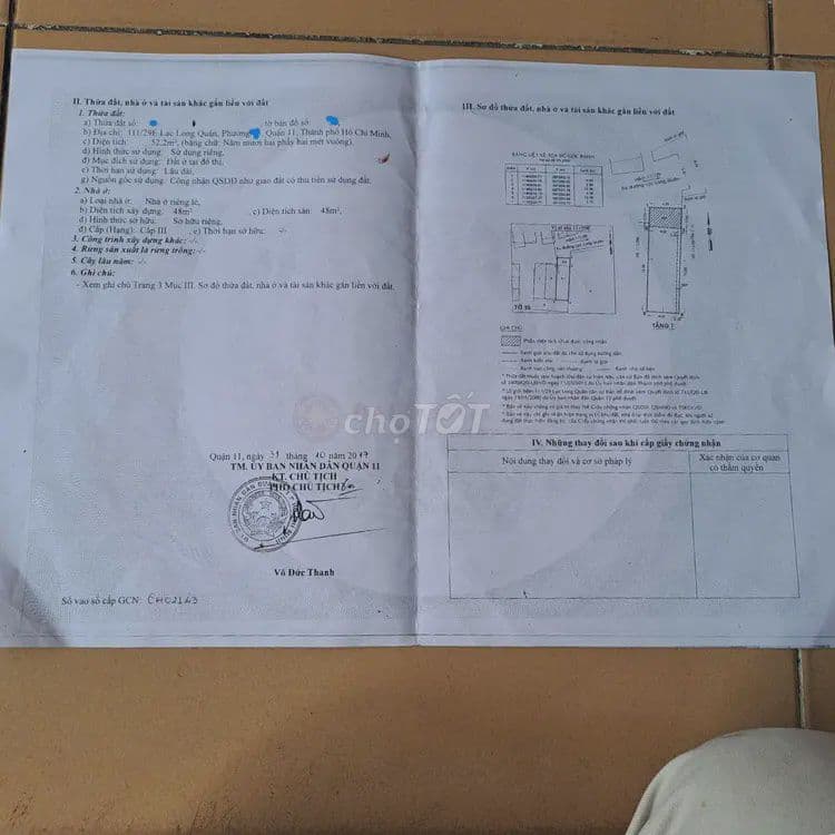 Nhà ở tại Lạc Long Quân, Q11 TP.HCM diện tích 52,2m² với giá 9 tỷ đồng