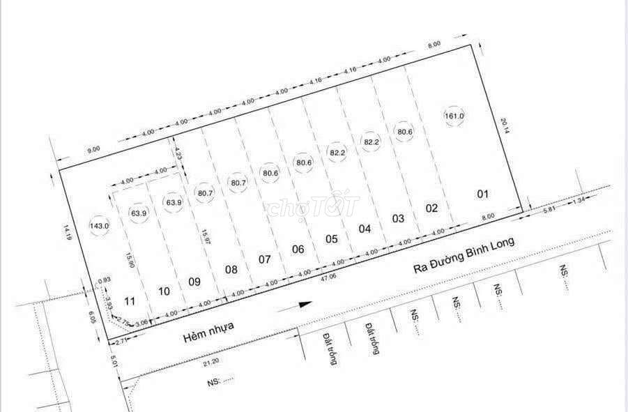 6,7 TỶ 1 lô Khu nội bộ đg bình long hẻm xe tải dt 4x16 vì trí cực đẹp