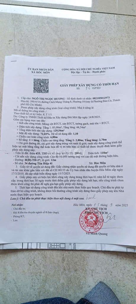 Bán đất mặt tiền đường TH41,ngang 6 dài 20,gần trường dạy nghề Hóc môn - Ảnh 2