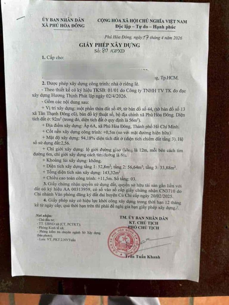 Chính chủ lô đất có giấy phép xây,1 sẹc Nguyễn Kim Cương vào 200m