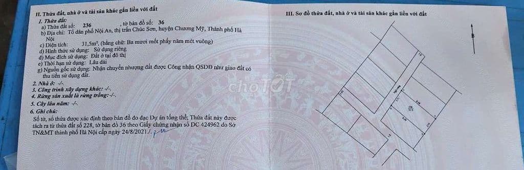 Chính chủ bán đất trung tâm thị trấn Chúc Sơn, Phường Chương Mỹ - Ảnh 3