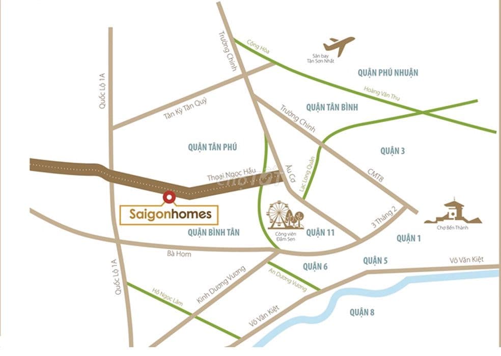 Saigonhomes cao cấp! kẹt tiền gấp! Sát B. Viện BT có hồ bơi siêu thị