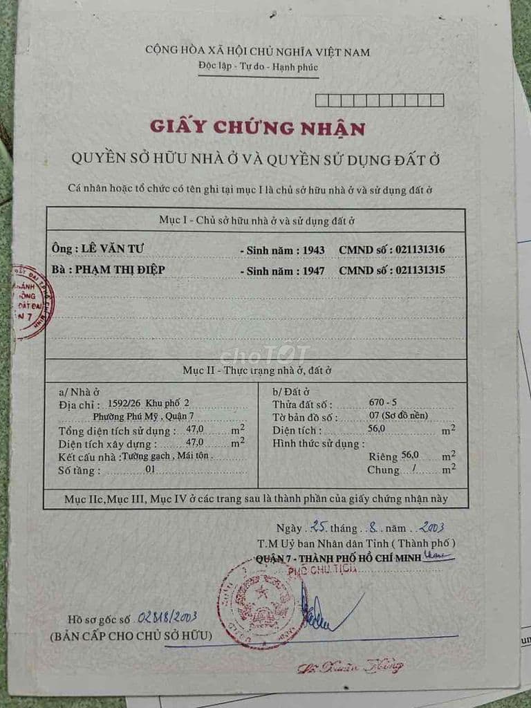 Nhà hẽm 1592 Huỳnh Tấn