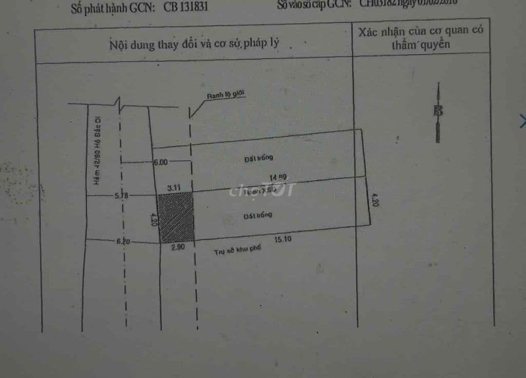 BÁN ĐẤT HẺM 42 HỒ ĐẮC DI, P.TÂY THẠNH. TP.HCM