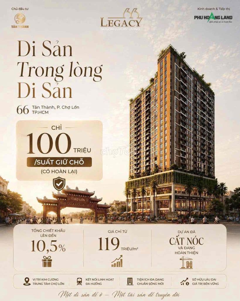 LEGACY 66 – DI SẢN GIỮA LÒNG CHỢ LỚN Legacy 66 là dự án căn hộ cao cấ