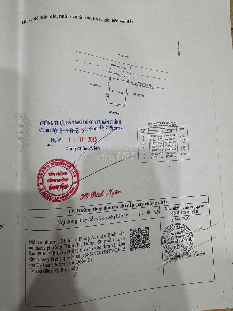 đất hẻm xe hơi hương lộ 2
