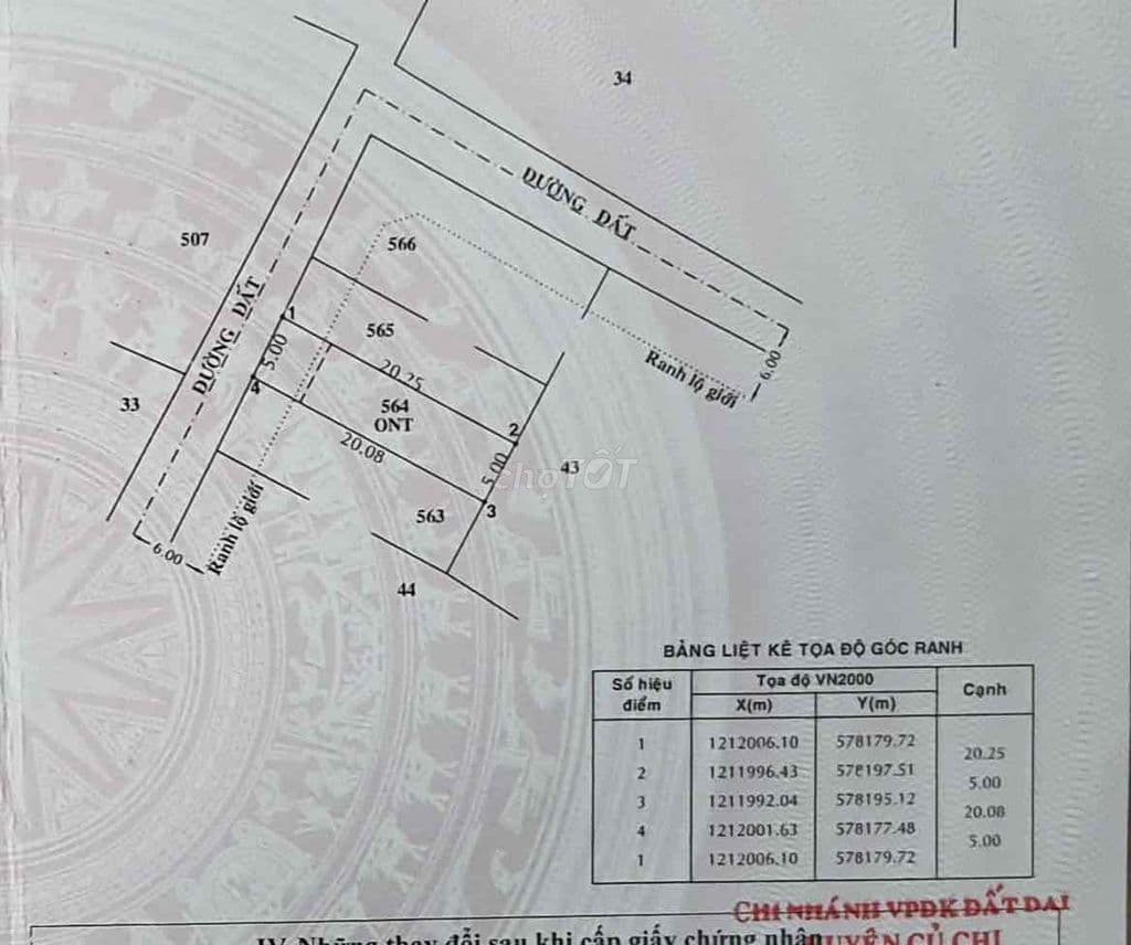 cần bán rẻ đất Thổ cư 5x20, Tân An Hội, Củ Chi