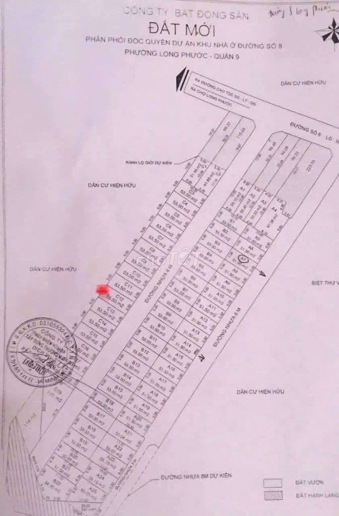 Đất 55m2 ngang 5m Trung Tâm Phường Long Phước