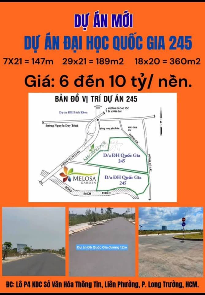 ĐẤT ĐH QUỐC GIA 245 QUẬN 9, GIÁ MỚI NHẤT 2026. CƠ HỘI SINH LỜI CAO.