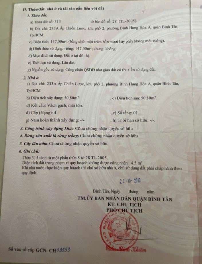 Bán nhà MTKD ngay chợ số 233 Ấp Chiến Lược sát Tân Kỳ Tân Quý. - Ảnh 3