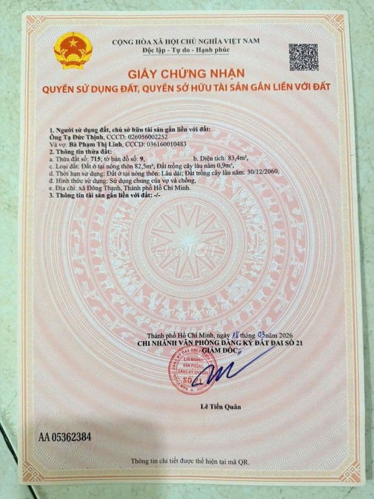 ĐẤT ĐƯỜNG TRỊNH THỊ DỐI, DT:83m2, SỔ HỒNG RIÊNG, CHỈ 2.95 TỶ - Ảnh 2