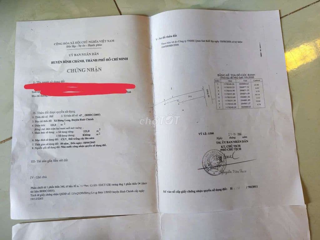 Đất HCM Bình Chánh Hưng long