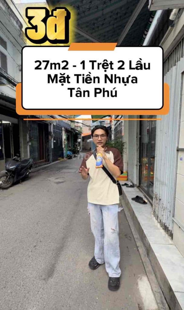 Mặt Tiền Kinh Doanh Đường Nhựa - Tân Phú - 3 Tầng - 27m2