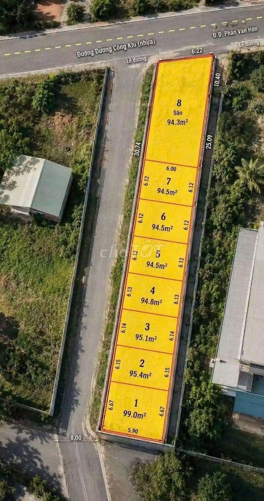 Đất 6,20 x 15m, sát Mặt Tiền Đường, Bà Điểm - Hóc Môn