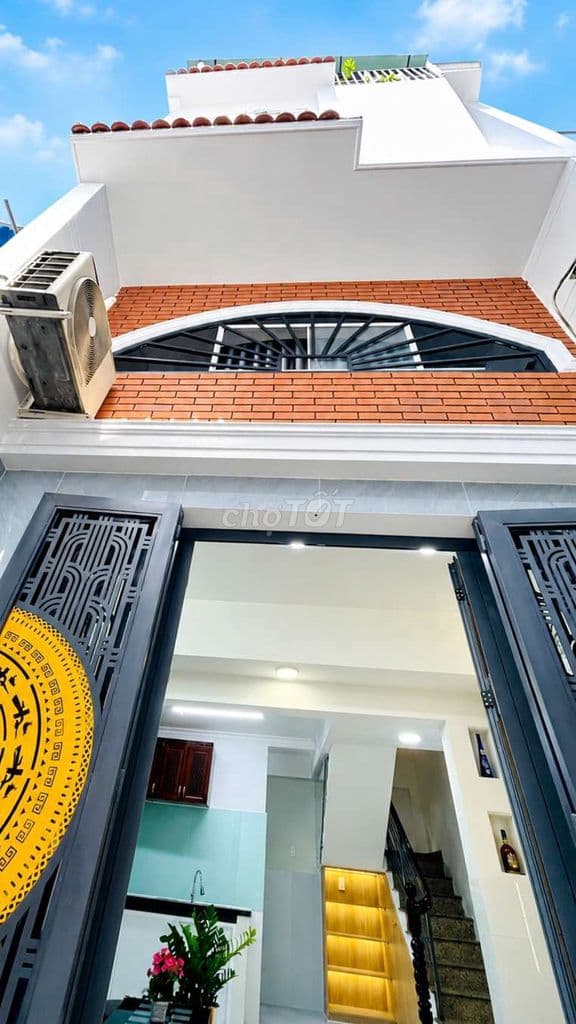 Ô TÔ ĐỖ CÁCH NHÀ 1 CĂN 3,8x6,9m Nở Hậu 4,5m 4 TẦNG SÂN THƯỢNG 4 P.Ngủ