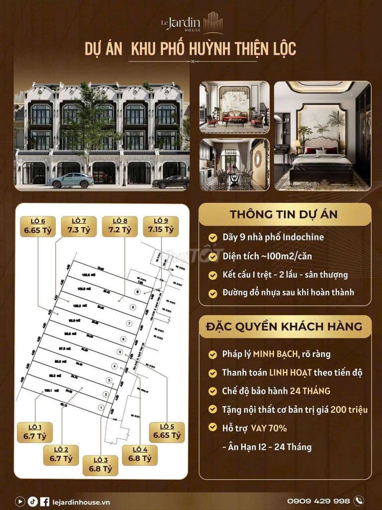 Bán 8 lô đất H4m đường Huỳnh Thiện Lộc 4x25m
