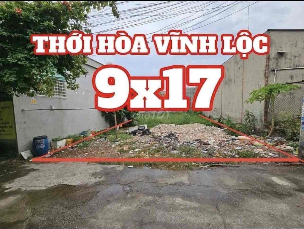 Bán đất mặt tiền đường Thới Hòa , Vĩnh Lộc A , 156m2/1,55ty hợp đầu tư