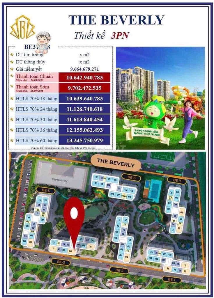 chuyển nhượng hàng chủ đầu tư BE.17.08- 9.7 tỷ , view trực diện CV - Ảnh 2