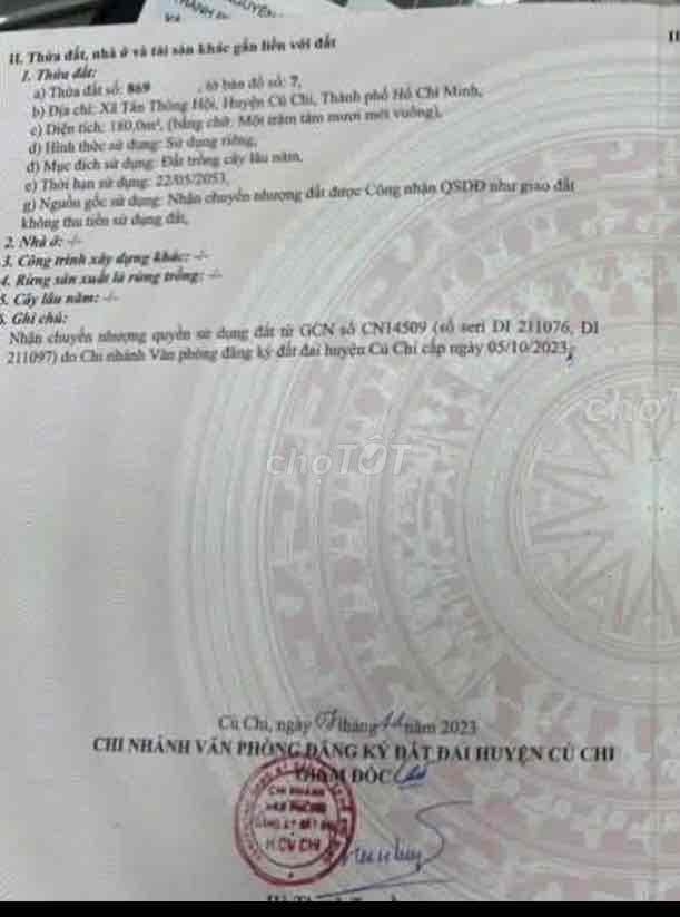 Chủ bán lô 2 mặt tiền đường nhựa gấp, dt 180m2 full thổ cư - Ảnh 3