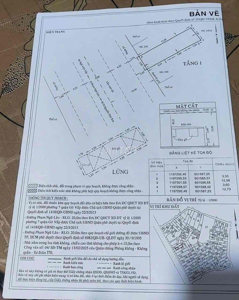 BÁN NHÀ MẶT TIỀN SỐ 232 PHẠM NGŨ LÃO, P3, QUẬN GÒ VẤP - Ảnh 2