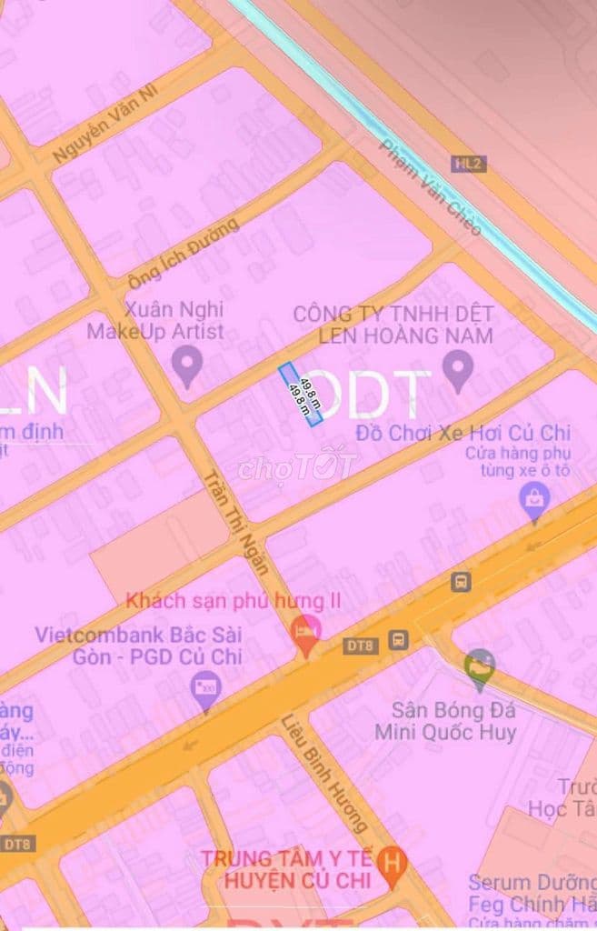 Đất mặt tiền, Củ Chi, 6x50=300m2 thổ cư, sổ riêng 1.3tỷ