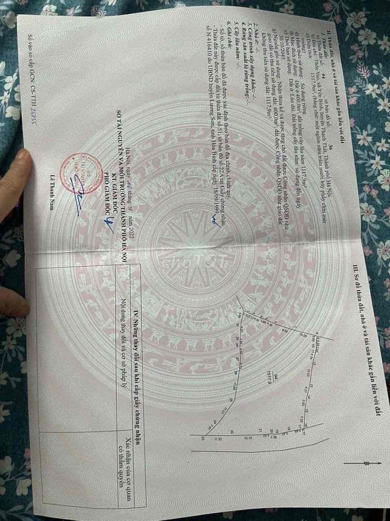 sổ đỏ chính chủ thôn vao yên xuân thạch thất hà nội