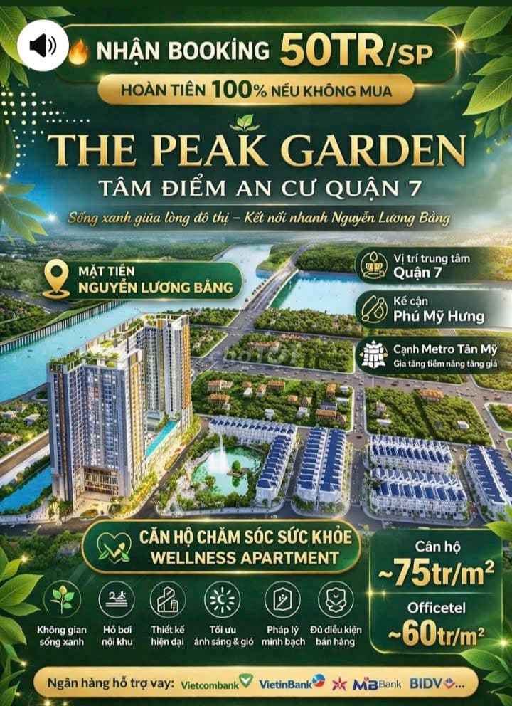 Căn hộ The Peak Garden Quận 7 view Landmark, thanh toán chỉ từ 15tr/th