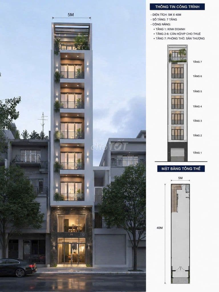 Đất Bùi Đình Túy 5x32m GPXD khủng Hầm 7 tầng Tiện xây Building/CHDV