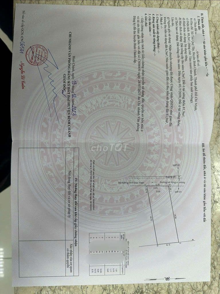 Bán nhà KDC hiện hữu, cách đường đinh Đức Thiện 30m.