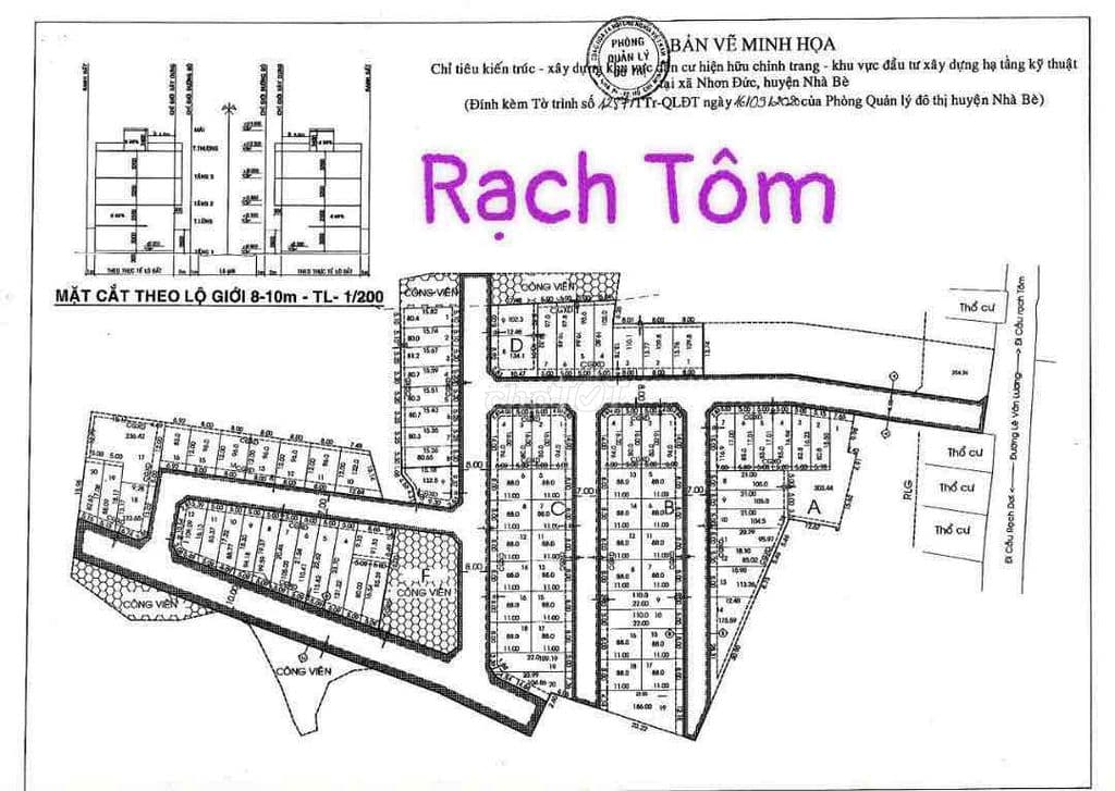 Chính Chủ cần Bán Gấp 02 Nền KDC Rạch Tôm-Lê Văn Lương. Sổ