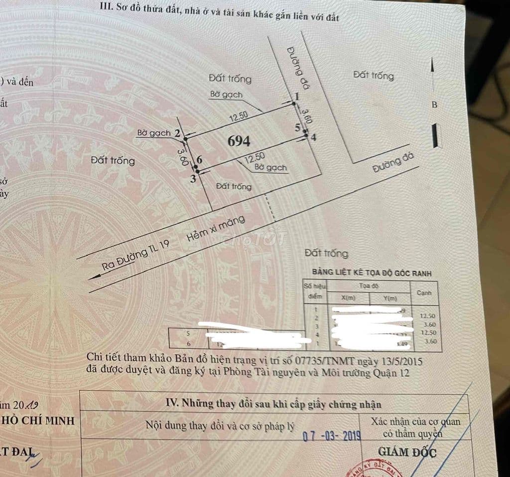 bán đất Thạnh Lộc Quận 12