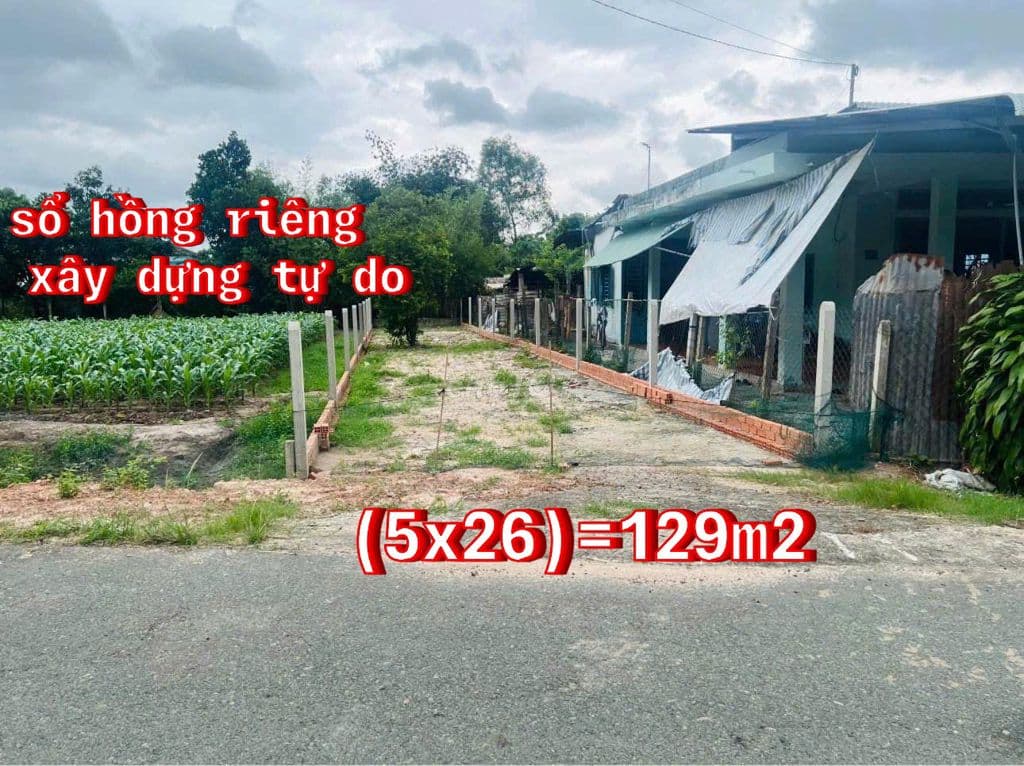 DT: 129m2/ 1 tỷ 270 triệu. Đất nằm ngay chợ Việt Kiều, Tân Thông Hội.