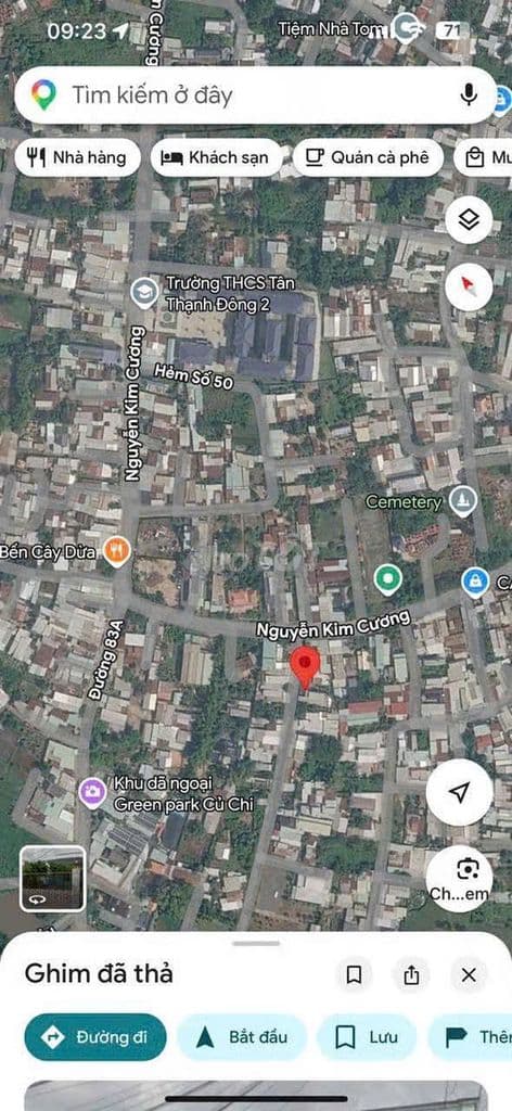 Bán đất mặt tiền đường nhựa xã Tân Thạnh Đông Củ Chi 98m giá 1 tỷ 3